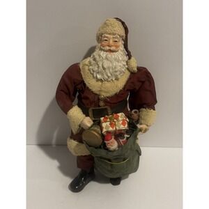 Vintage Fabric Mache Santa Collectible‎ Figurine Windsor Collection Christmas